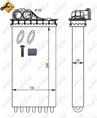 NRF Heat Exchanger, interior heating (54334)