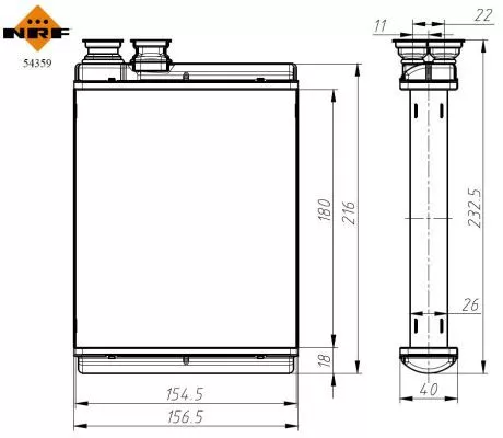 NRF Heat Exchanger, interior heating (54359)