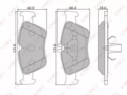 LYNXAUTO Disc brake pads, front (BD-5302)