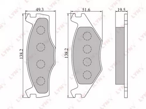 Disc brake pads, front