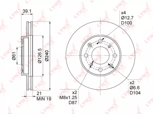 LYNXAUTO Brake disc, front (240x21) (BN-1035)