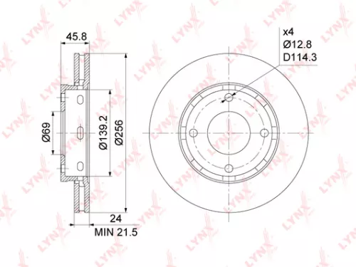 LYNXAUTO Brake disc, front (256x24) (BN-1094)