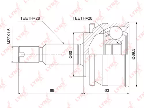 LYNXAUTO CV-Joint, outer (CO-3730)