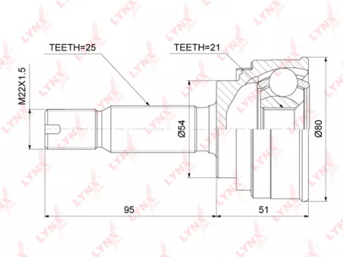 LYNXAUTO CV-Joint, outer (CO-3735)