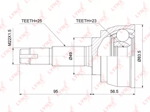 LYNXAUTO CV-Joint, outer (CO-3741)