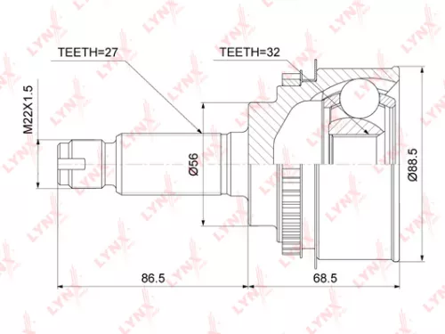 LYNXAUTO CV-Joint, outer (CO-3744A)