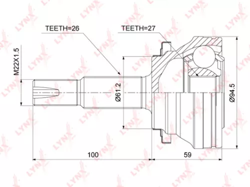 LYNXAUTO CV-Joint, outer (CO-3855)