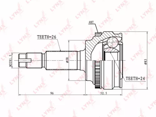 LYNXAUTO CV-Joint, outer (CO-7520A)
