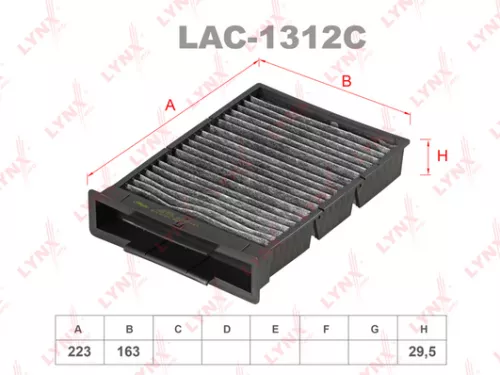 LYNXAUTO Cabin filter, carbon (LAC-1312C)