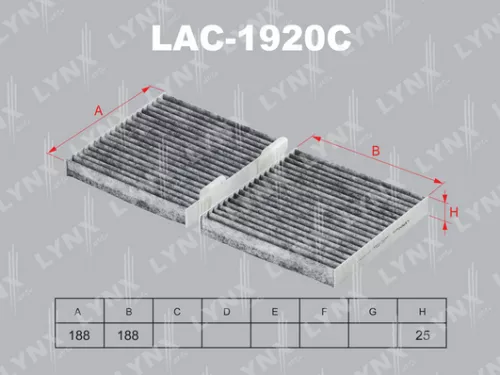 LYNXAUTO Cabin filter, carbon (LAC-1920C)