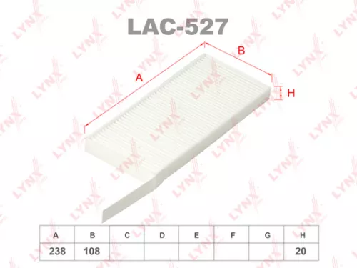 LYNXAUTO Cabin filter (x2) (LAC-527)
