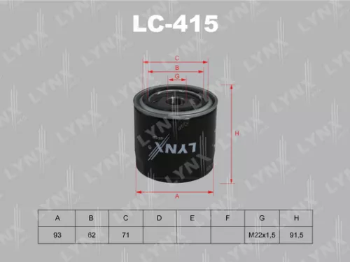 LYNXAUTO Oil filter (LC-415)