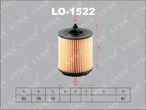 LYNXAUTO Oil filter (insert) (LO-1522)