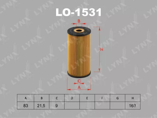 LYNXAUTO Oil filter (insert) (LO-1531)