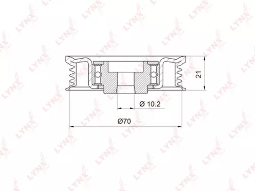 Tension pulley, poly v-belt