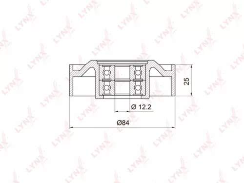 Tension pulley, poly v-belt