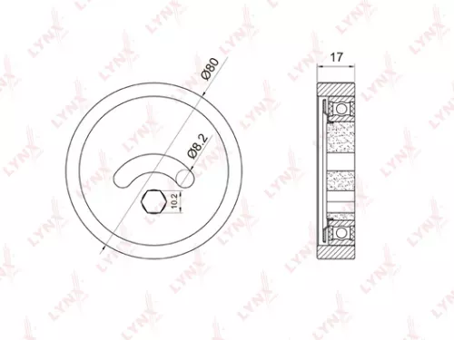 Tension pulley, poly v-belt