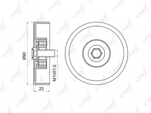 Tension pulley, poly v-belt