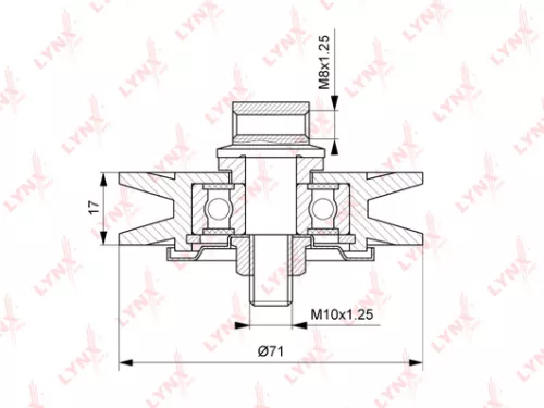 Tension pulley, poly v-belt