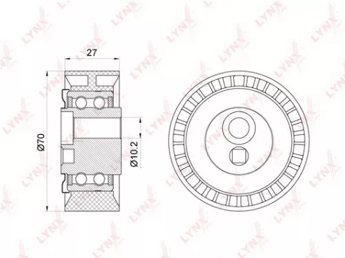 Tension pulley, poly v-belt