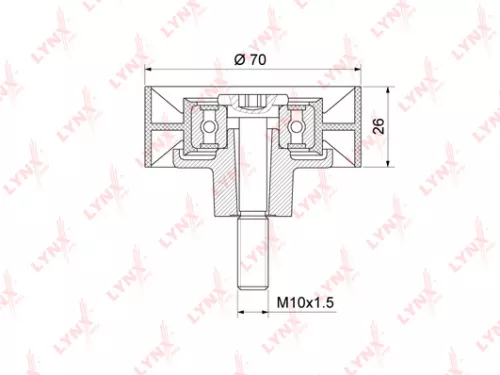 Deflection/Guide pulley, poly v-belt