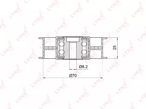 Deflection/Guide pulley, poly v-belt