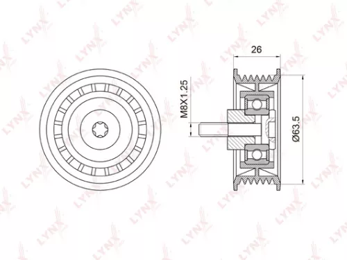 Deflection/Guide pulley, poly v-belt