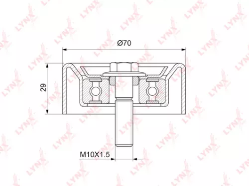 Deflection/Guide pulley, poly v-belt