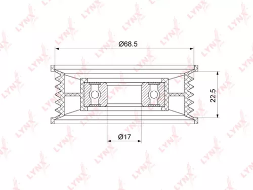 Deflection/Guide pulley, poly v-belt