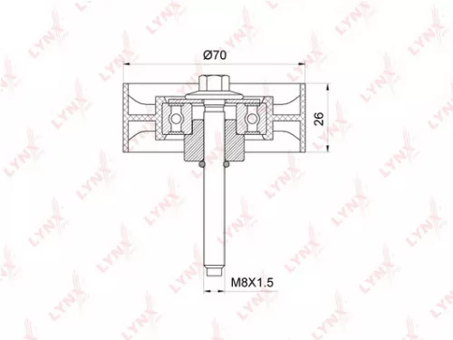 Deflection/Guide pulley, poly v-belt