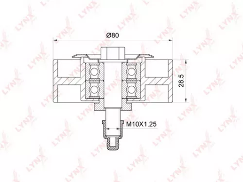 Deflection/Guide pulley, poly v-belt