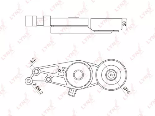 Belt tensioner, poly v-belt