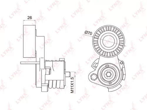 Belt tensioner, poly v-belt