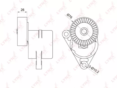 Belt tensioner, poly v-belt