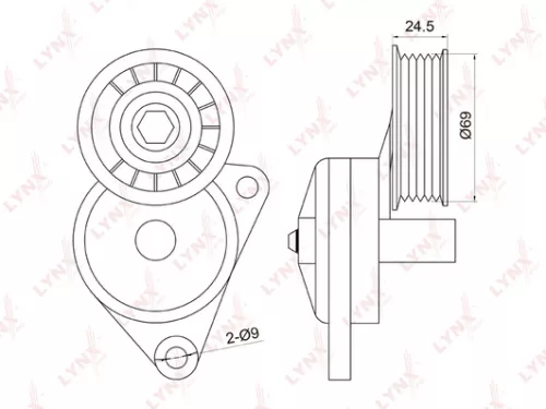 Belt tensioner, poly v-belt
