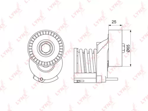 Belt tensioner, poly v-belt