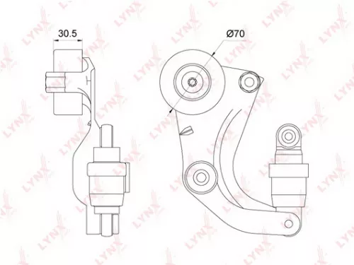 Belt tensioner, poly v-belt