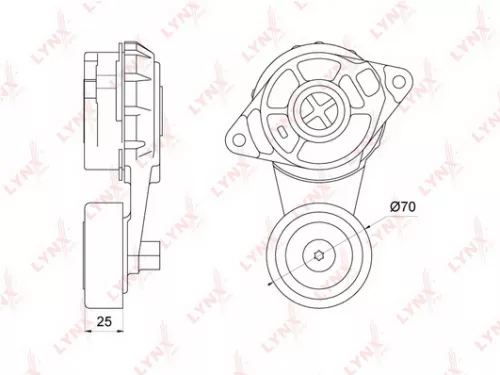 Belt tensioner, poly v-belt
