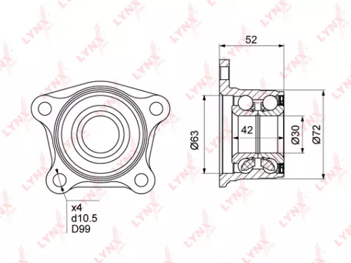 Wheel bearing, rear