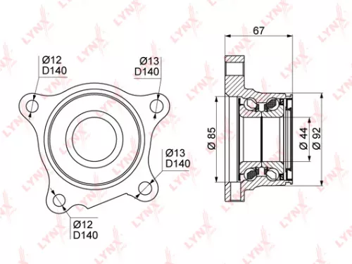 LYNXAUTO Wheel bearing, rear (WB-1030)