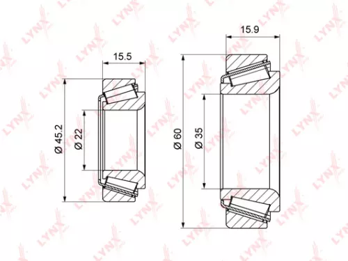 LYNXAUTO Wheel bearing, front (WB-1083)