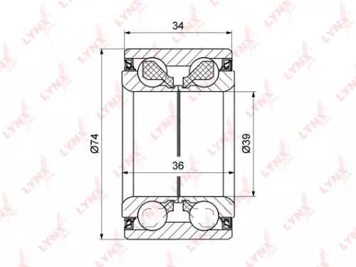 LYNXAUTO Wheel bearing, front (WB-1322)