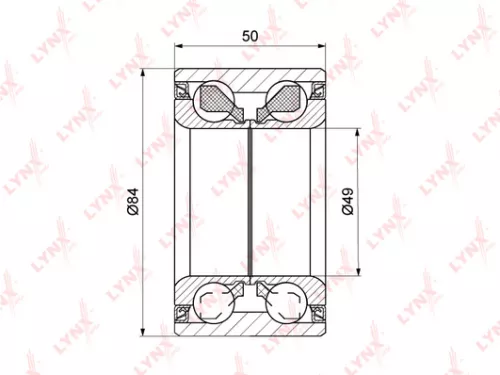 LYNXAUTO Wheel bearing, rear (WB-1341)