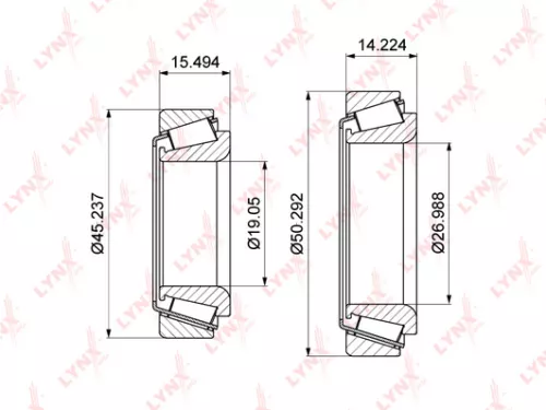 LYNXAUTO Wheel bearing, rear (WB-1374)