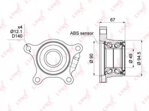 LYNXAUTO Wheel bearing, rear (WB-1490)